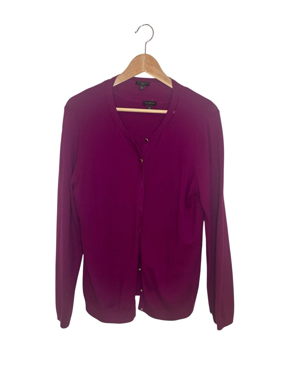 Talbots Cashmere Blend Cardigan Shell Sweater Set Purple Magenta Petite